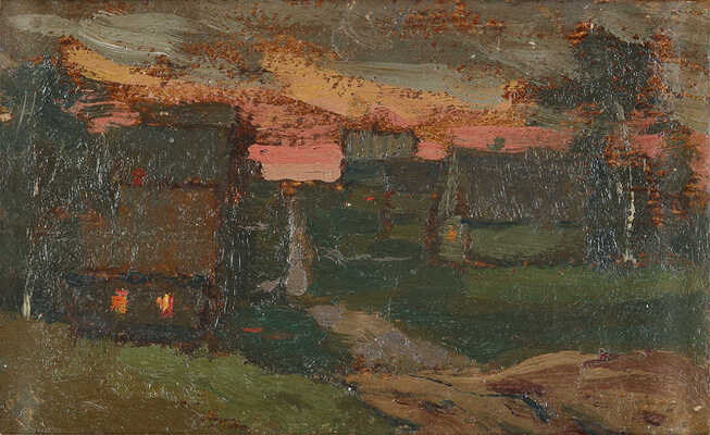 Левитан Исаак Ильич. Деревенский пейзаж. Этюд